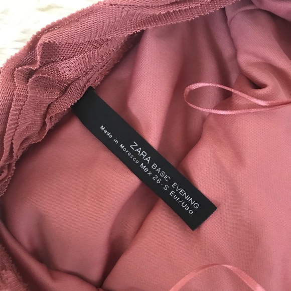 ZARA BASIC EVENING Blush dress - Picture 4 of 6